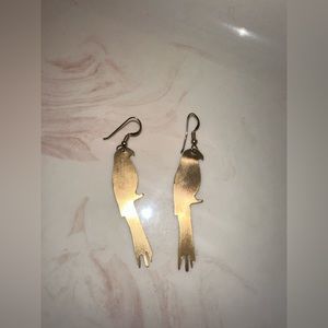 Brass bird earrings
